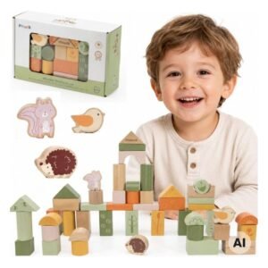 Montessori kaladėlės „Gyvūnai“, 50 vnt.